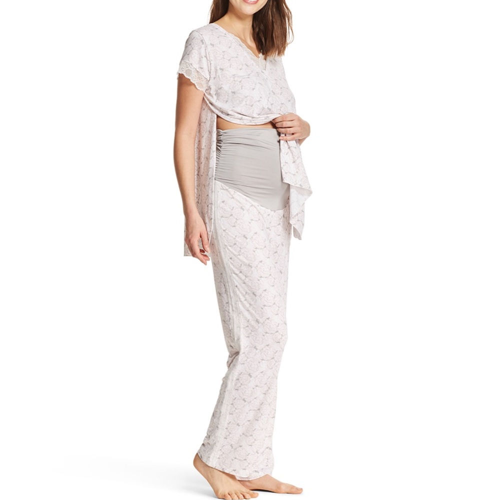Nanette Lepore Maternity/Nursing Short Sleeve Pajama Set size M